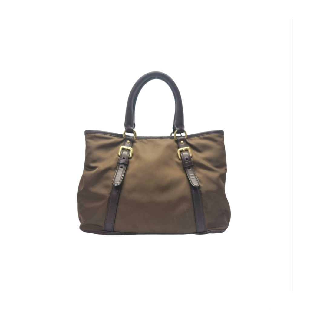 Prada BN2832 Nylon Tote Bag Ghw (Corinto/Brown)