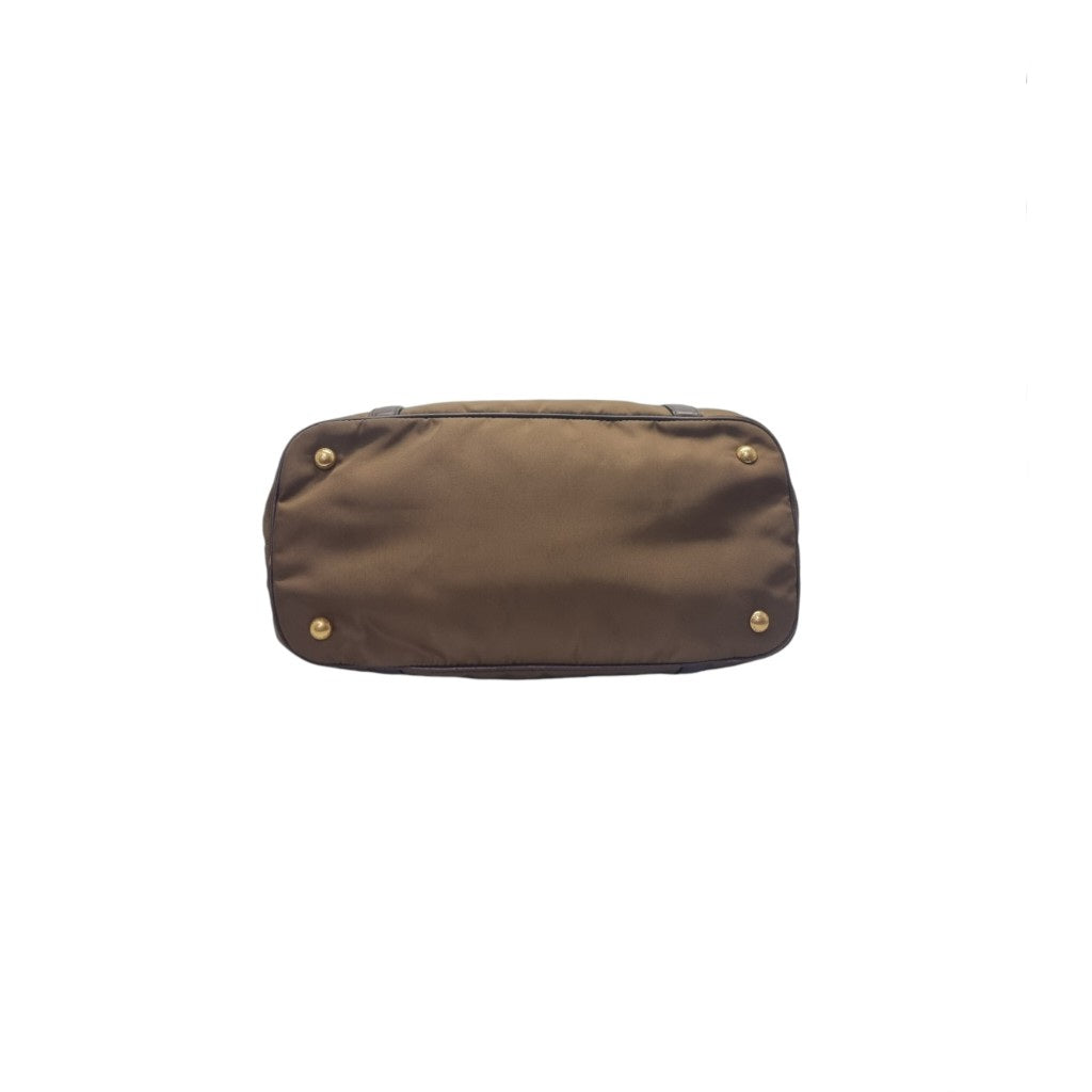 Prada BN2832 Nylon Tote Bag Ghw (Corinto/Brown)