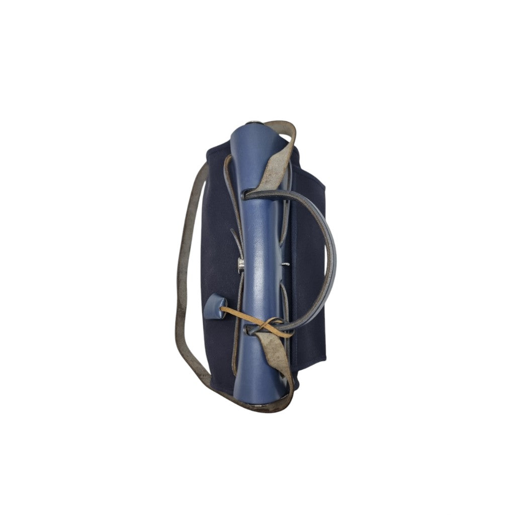 Hermes Herbag Pm 31 (2 in 1) Palladium Plated Hw (Dark Blue/Beige)
