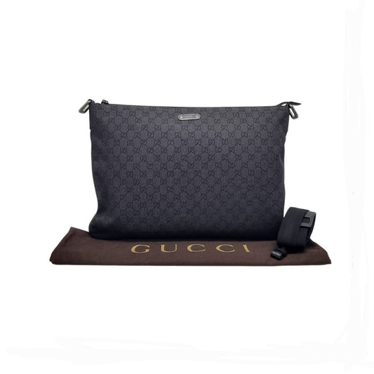 Gucci GG Denim Monogram Messenger Large Bag Shw (Black)