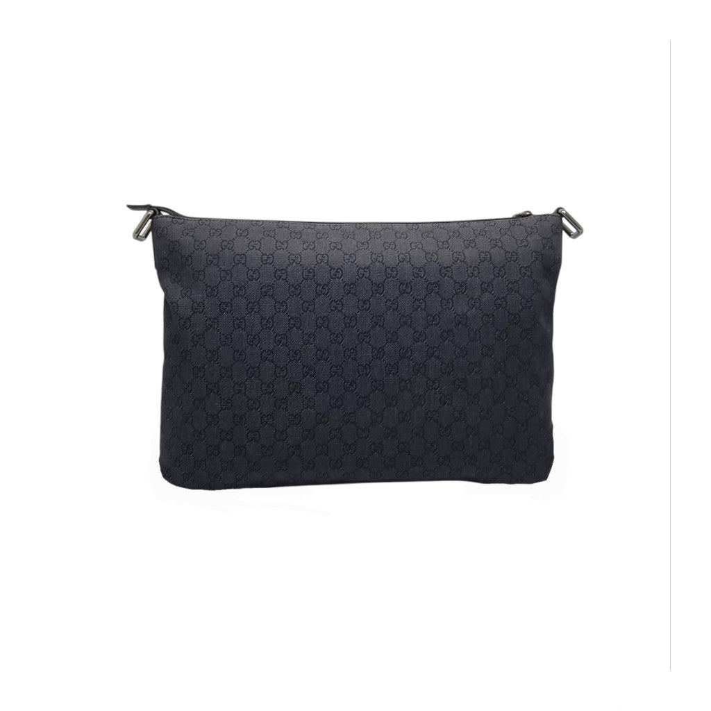 Gucci GG Denim Monogram Messenger Large Bag Shw (Black)
