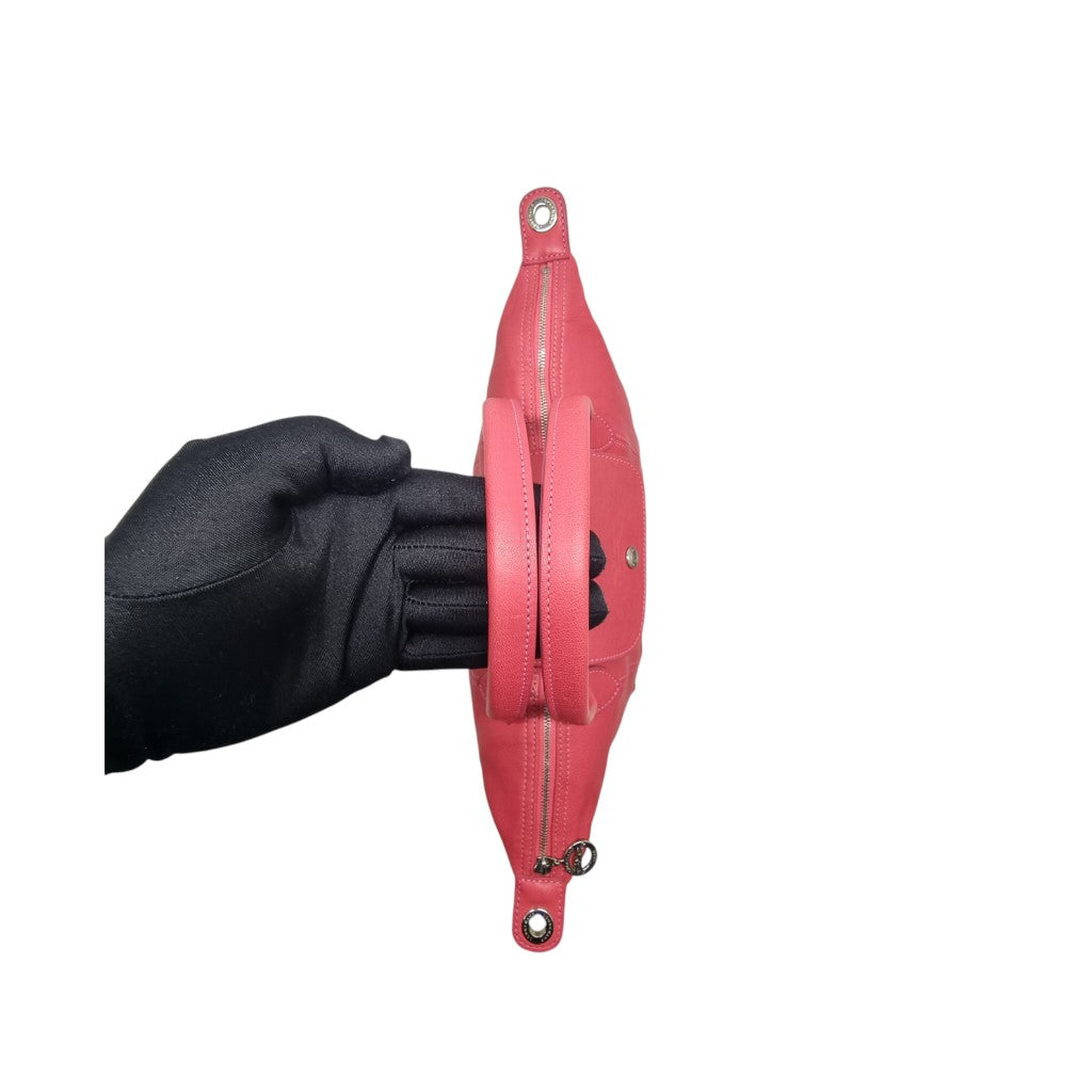 Longchamp Le Pliage Cuir Small Tote Bag Ghw (Dark Pink)