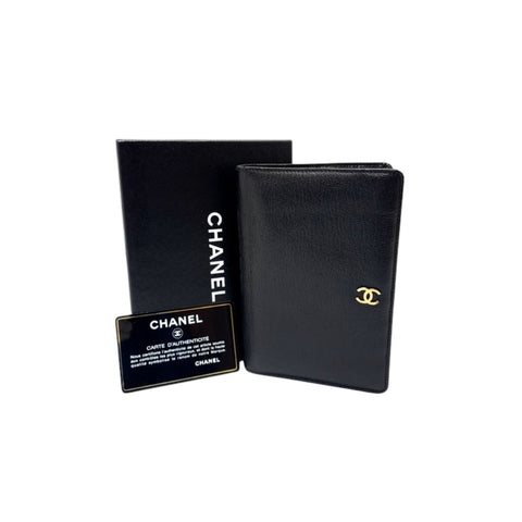 Chanel Wallet Bifold/Passport Holder Caviar Ghw (Black)