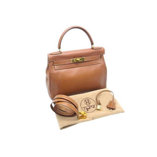 Hermes Kelly 28 Vintage Courchevel Leather Ghw (Gold Camel)