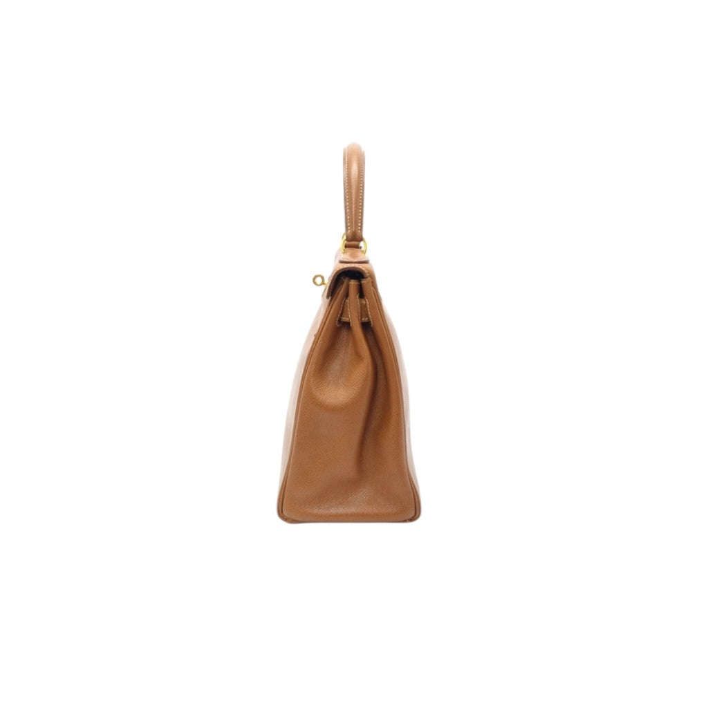 Hermes Kelly 28 Vintage Courchevel Leather Ghw (Gold Camel)