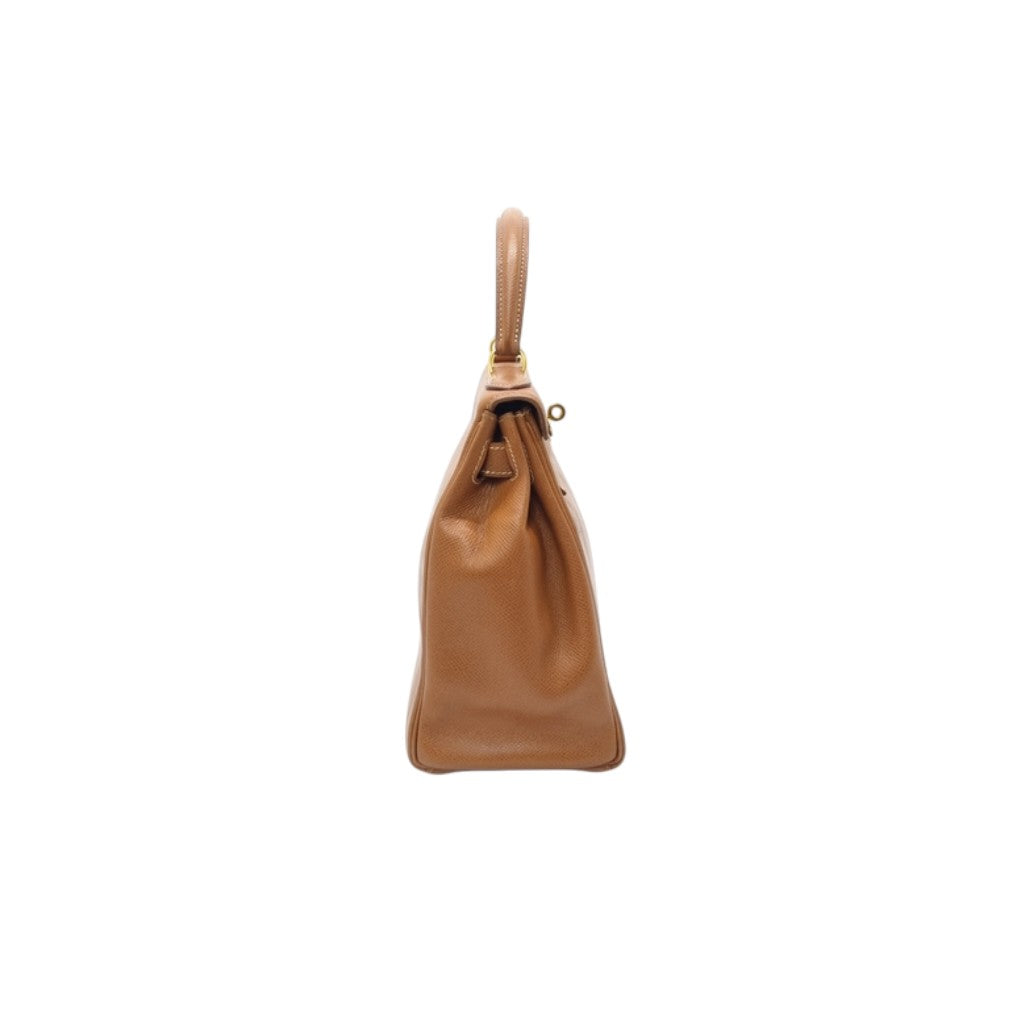 Hermes Kelly 28 Vintage Courchevel Leather Ghw (Gold Camel)