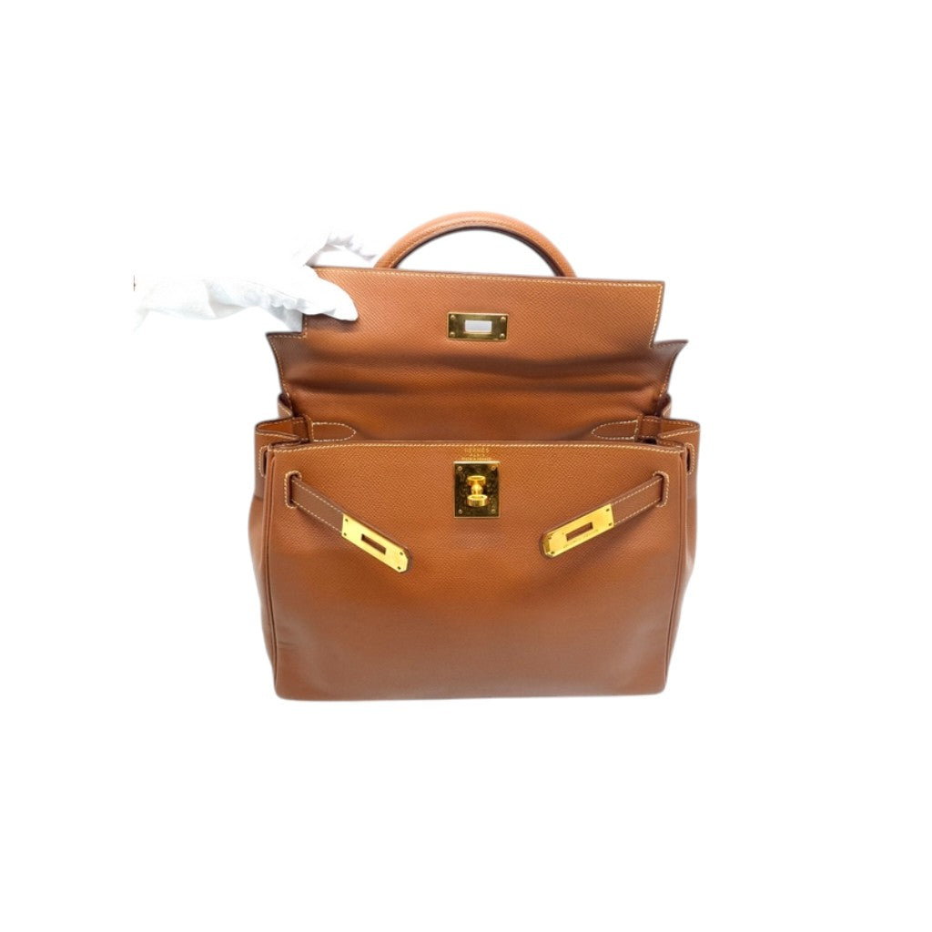 Hermes Kelly 28 Vintage Courchevel Leather Ghw (Gold Camel)