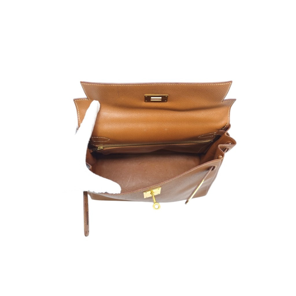 Hermes Kelly 28 Vintage Courchevel Leather Ghw (Gold Camel)