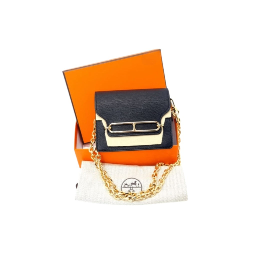 Hermes Roulis Slim Wallet Mysore Goatskin Permabrass Plated Hardware (Black)