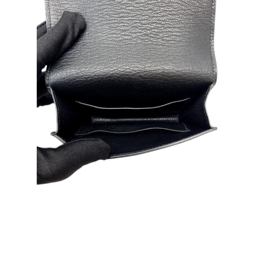 Hermes Roulis Slim Wallet Mysore Goatskin Permabrass Plated Hardware (Black)