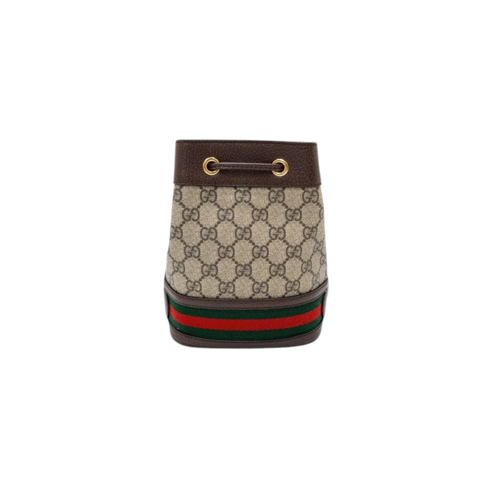 Gucci Ophidia GG Mini Bucket Bag Ghw (Ebony/Brown)