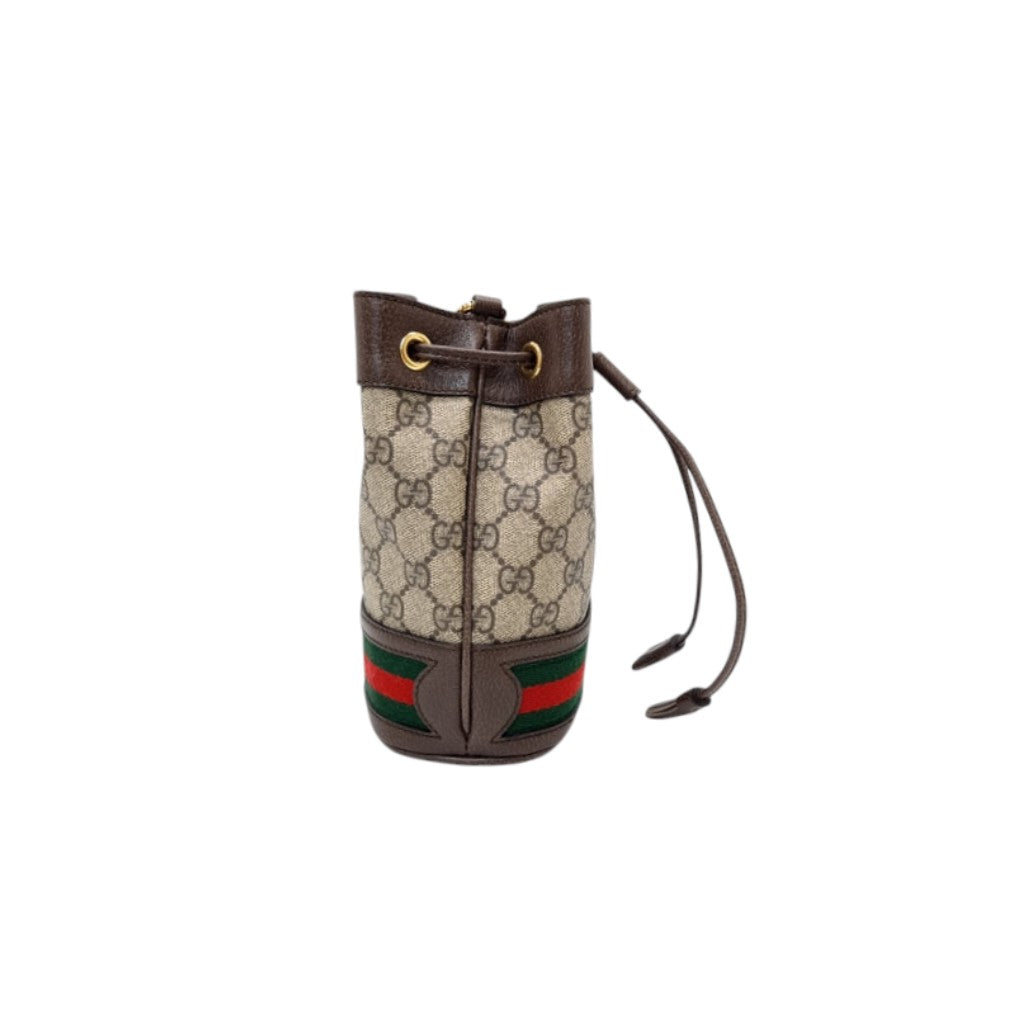 Gucci Ophidia GG Mini Bucket Bag Ghw (Ebony/Brown)