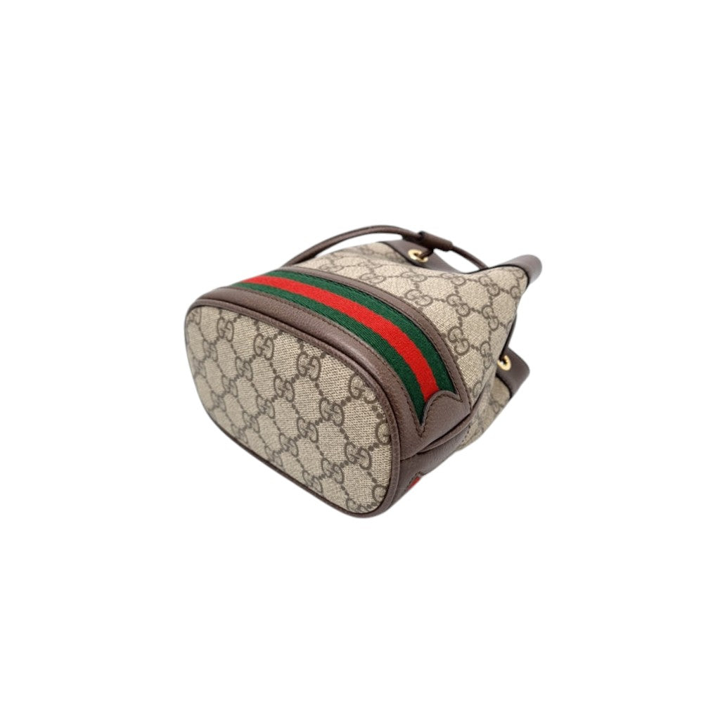 Gucci Ophidia GG Mini Bucket Bag Ghw (Ebony/Brown)