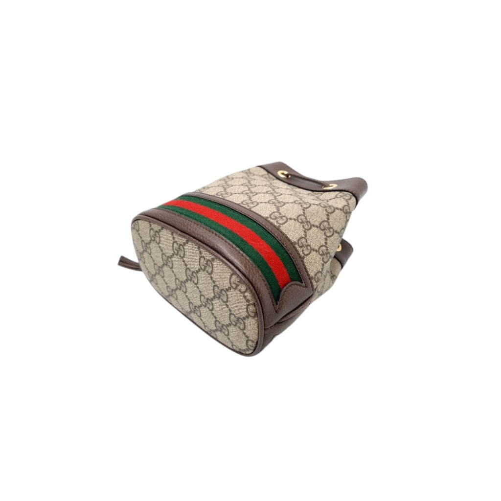 Gucci Ophidia GG Mini Bucket Bag Ghw (Ebony/Brown)