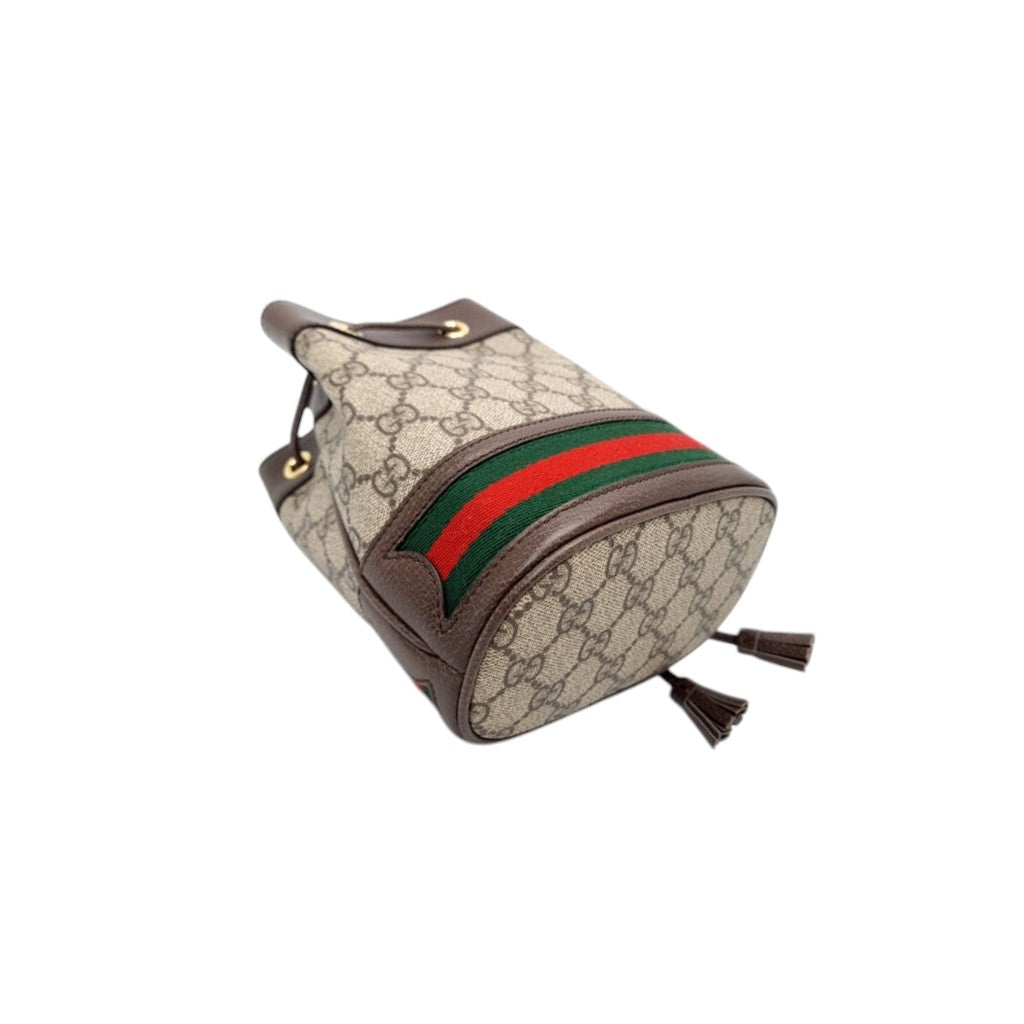 Gucci Ophidia GG Mini Bucket Bag Ghw (Ebony/Brown)