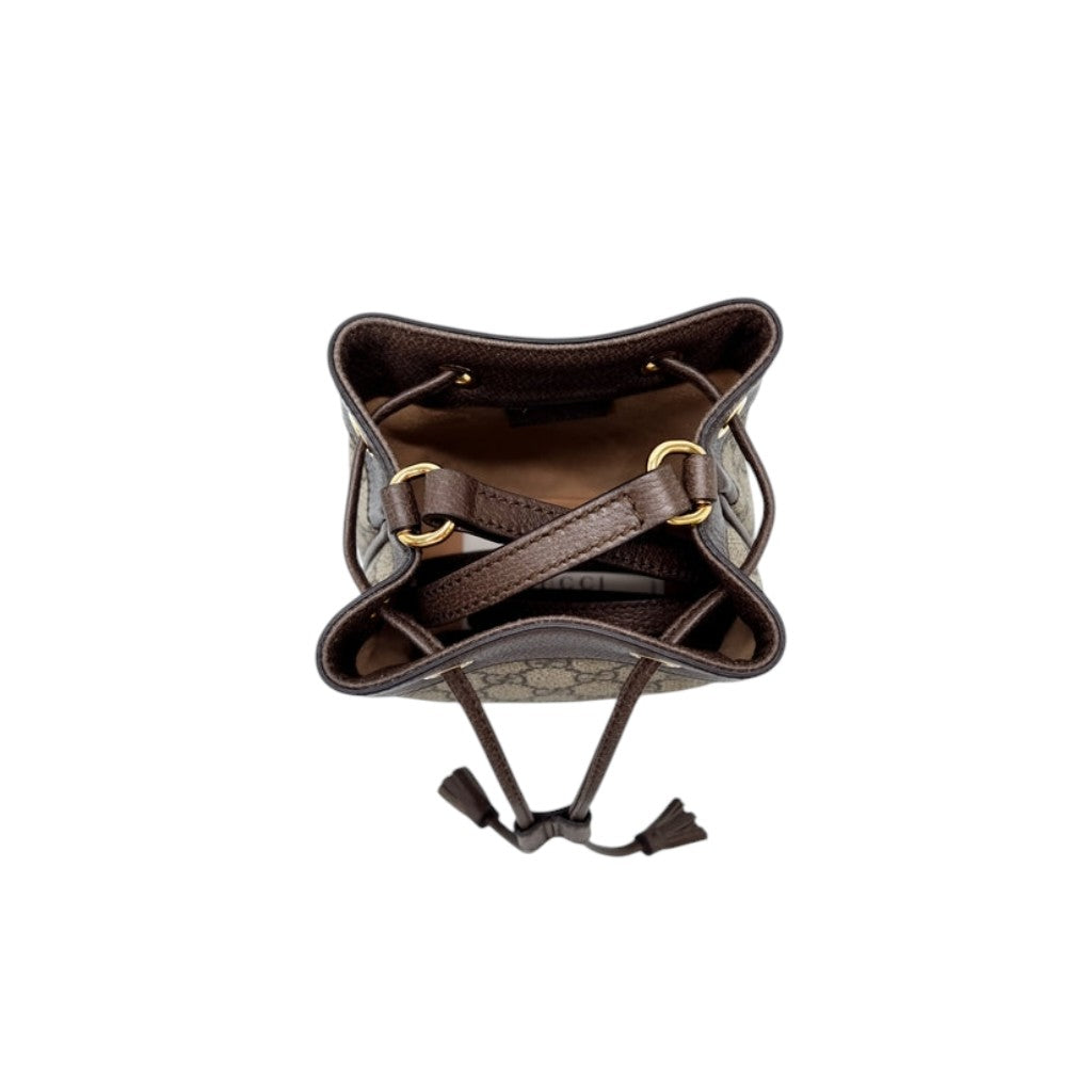 Gucci Ophidia GG Mini Bucket Bag Ghw (Ebony/Brown)