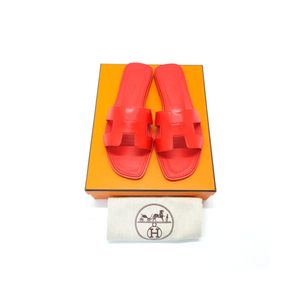 Hermes Oran Sandals (Rouge Bali)