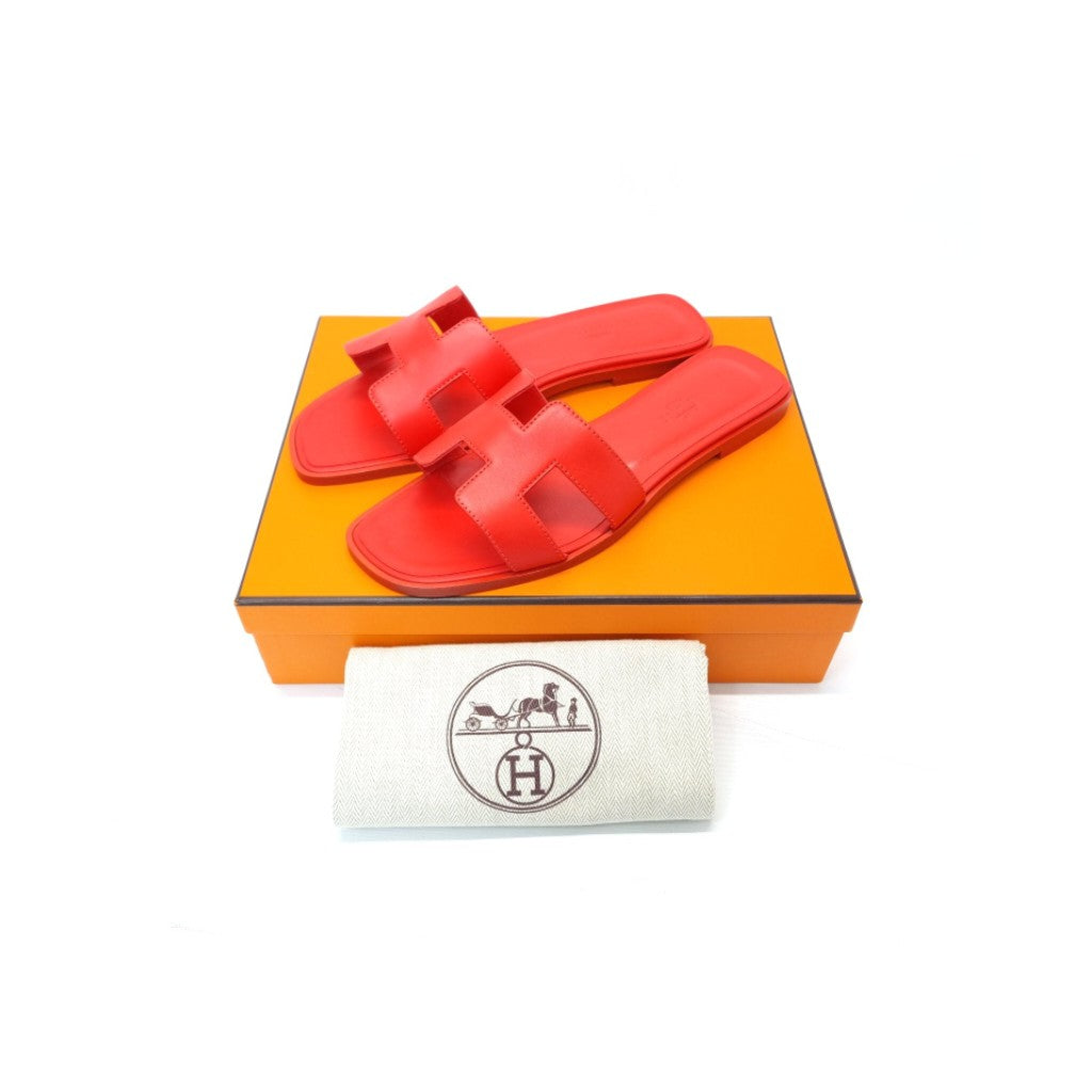 Hermes Oran Sandals (Rouge Bali)