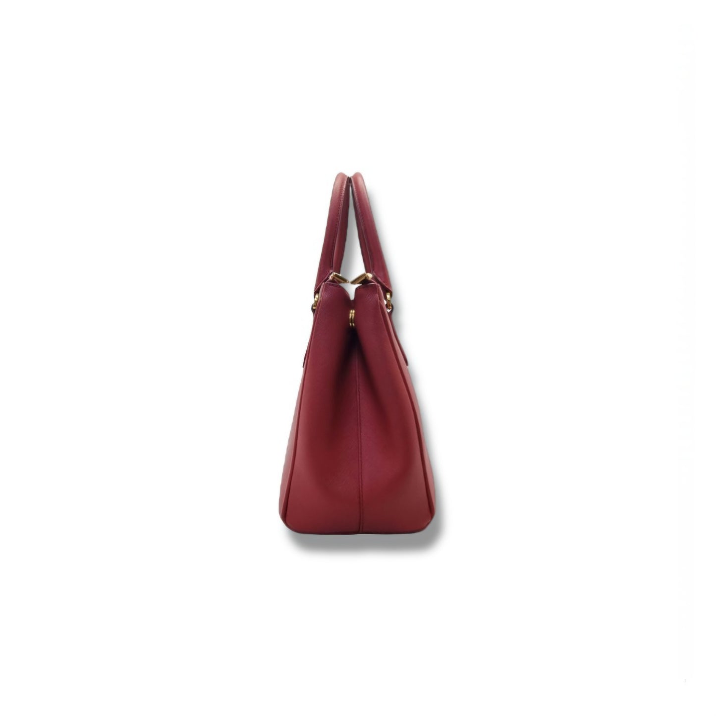 Prada BN1801 Galleria Saffiano Lux Small Double Zip Tote Bag Ghw (Fuoco/Red)