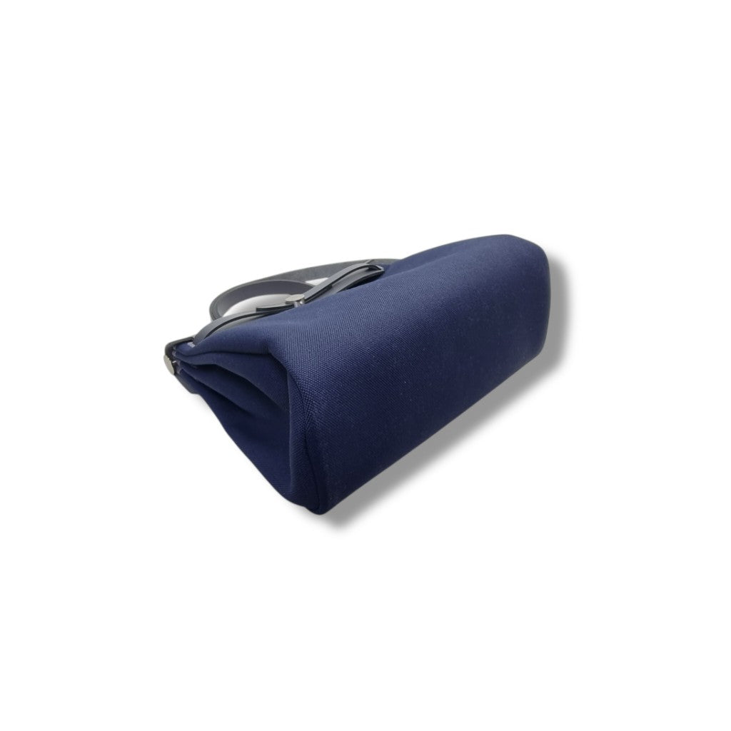 Hermes Herbag Zip PM 31 Canvas Hunter Cowhide Leather Phw (Bleu Marine/Ardoise)