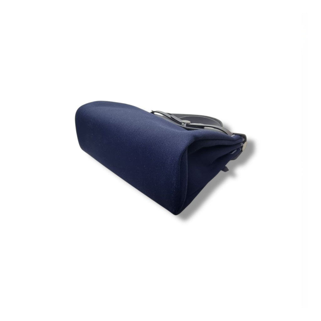 Hermes Herbag Zip PM 31 Canvas Hunter Cowhide Leather Phw (Bleu Marine/Ardoise)