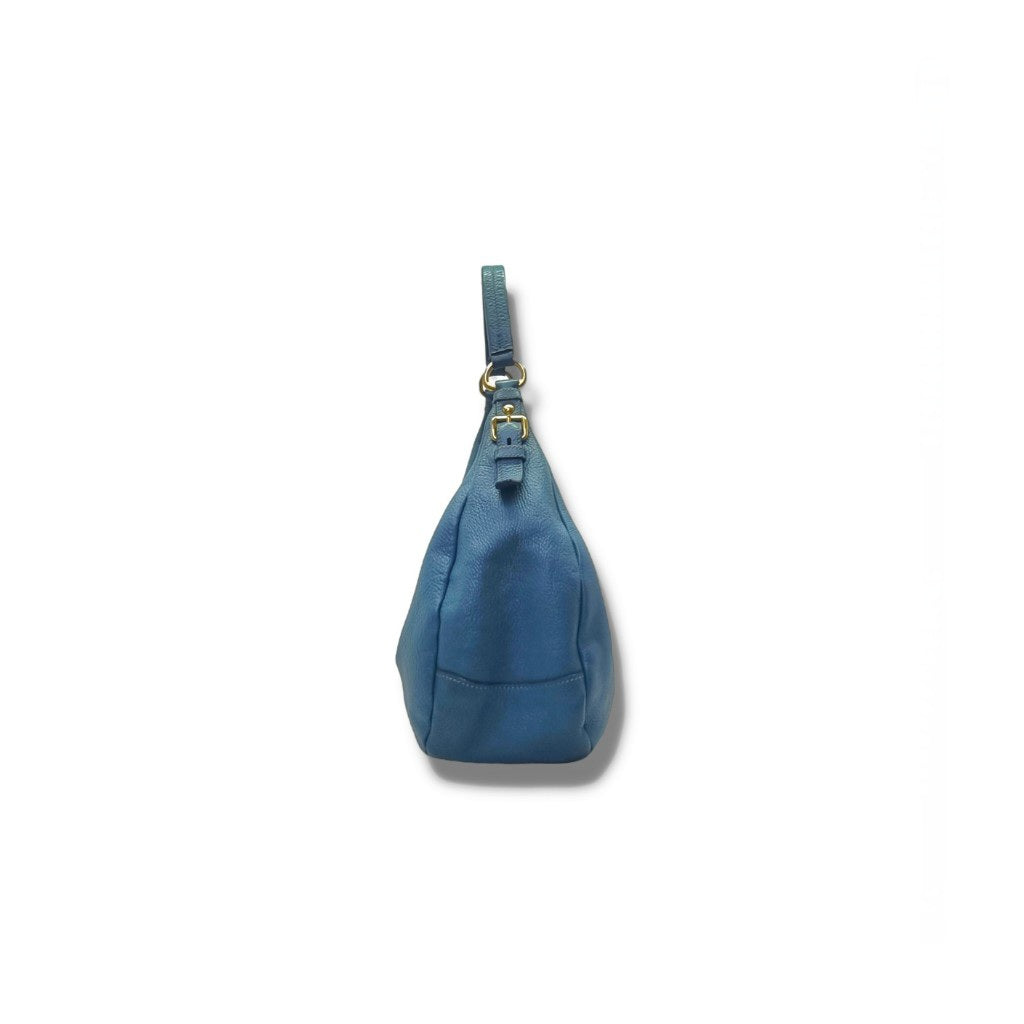 Prada Vitello Daino Leather Hobo Bag Ghw (Turquoise)