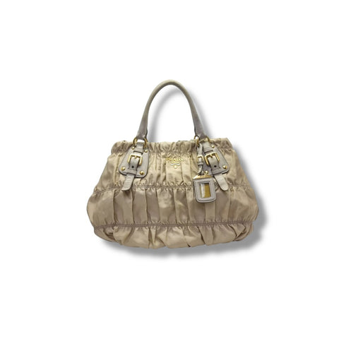 Prada Nylon Gaufre Tote Bag Ghw (Off White)
