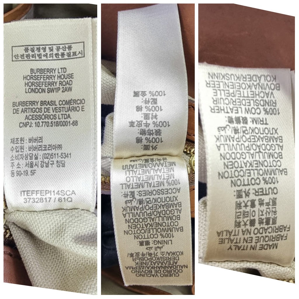 Burberry Marston Mega Check Canvas Leather Gunmetal Hw (Brown)