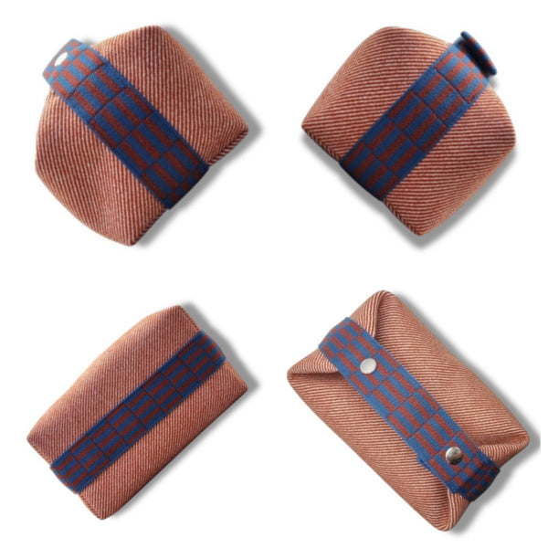 Hermes Bride A Brac H Natte Bicolor Wool Twill Case Small (Tomette)