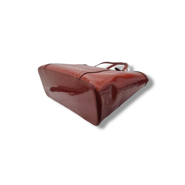 Gucci Microguccissima Patent NIce Shoulder Bag Ghw (Red)