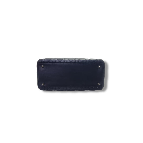 Christian Dior Lady Dior Medium Cannage Lambskin Shw (Black)