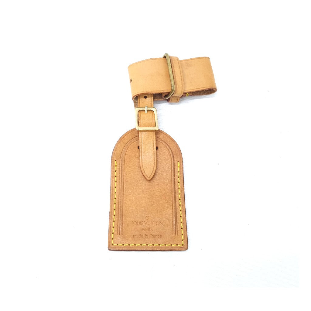 Louis Vuitton Name Tag With Handle Holder Cowhide Leather (Beige)