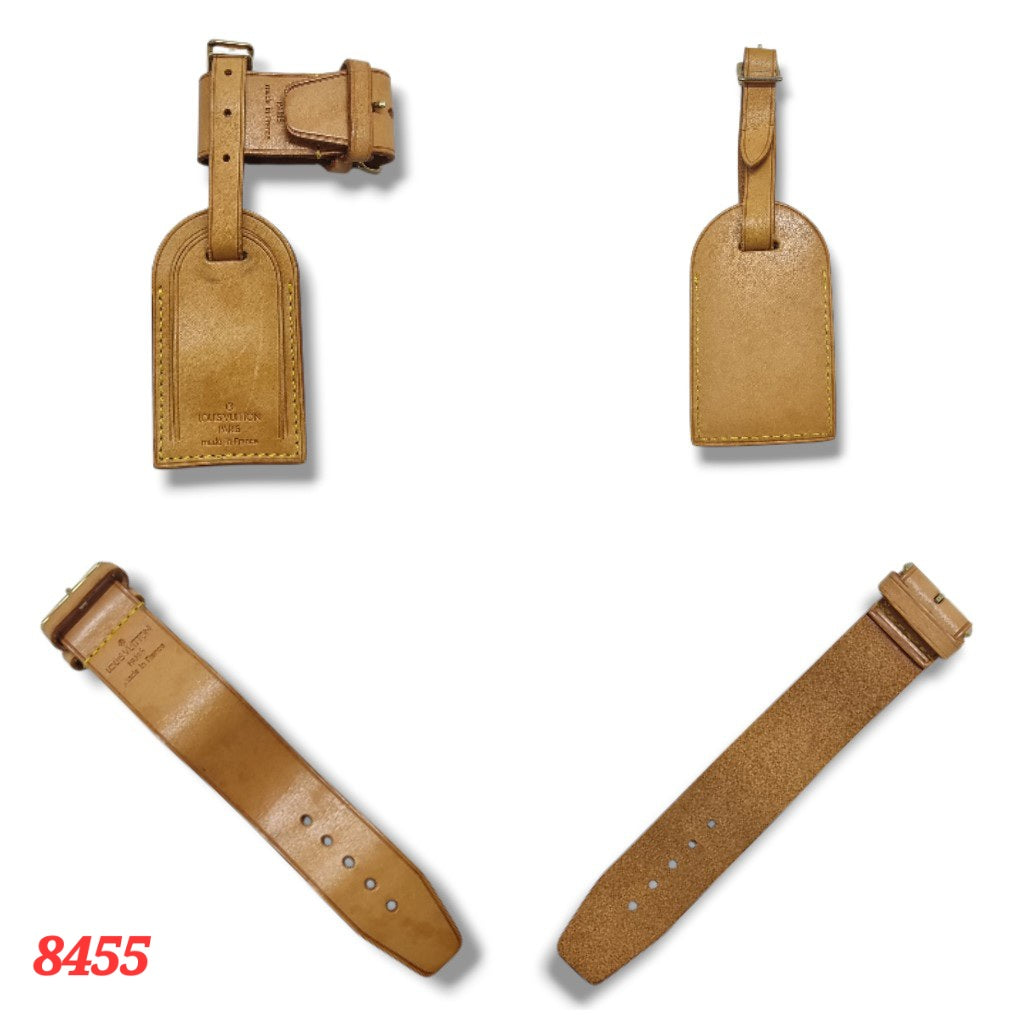 Louis Vuitton Name Tag With Handle Holder Cowhide Leather (Beige)