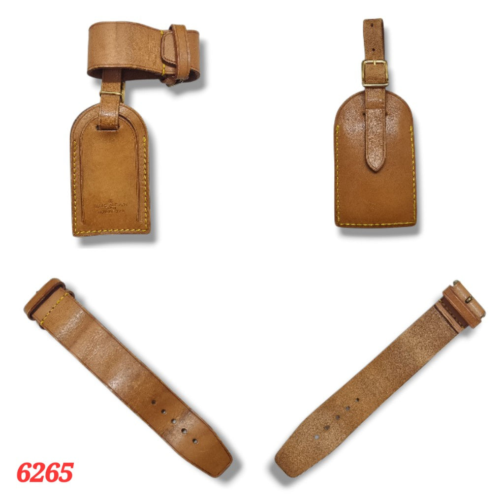 Louis Vuitton Name Tag With Handle Holder Cowhide Leather (Beige)