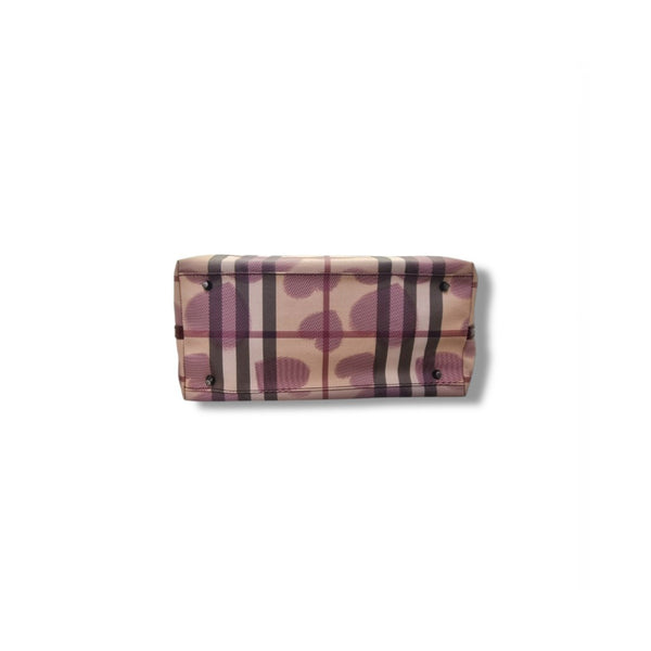 Burberry Nova Check Heart Print Canvas Shoulder Bag Rhw (Red)