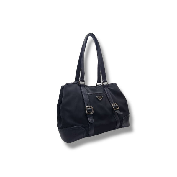 Prada BR3049 Nylon Shoulder Bag Ghw (Black)