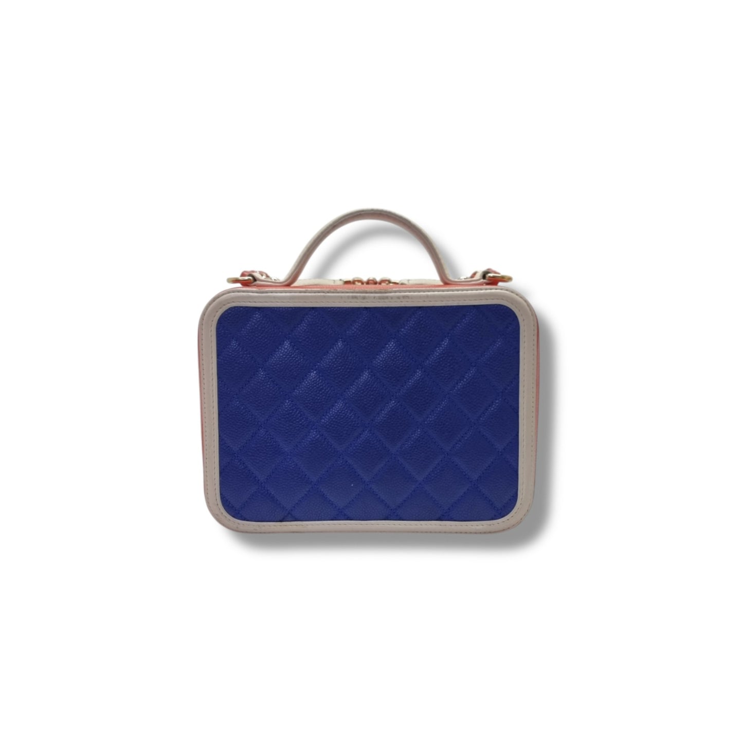 Chanel Filigree Vanity Case Caviar Shw ( Blue/Red/White)