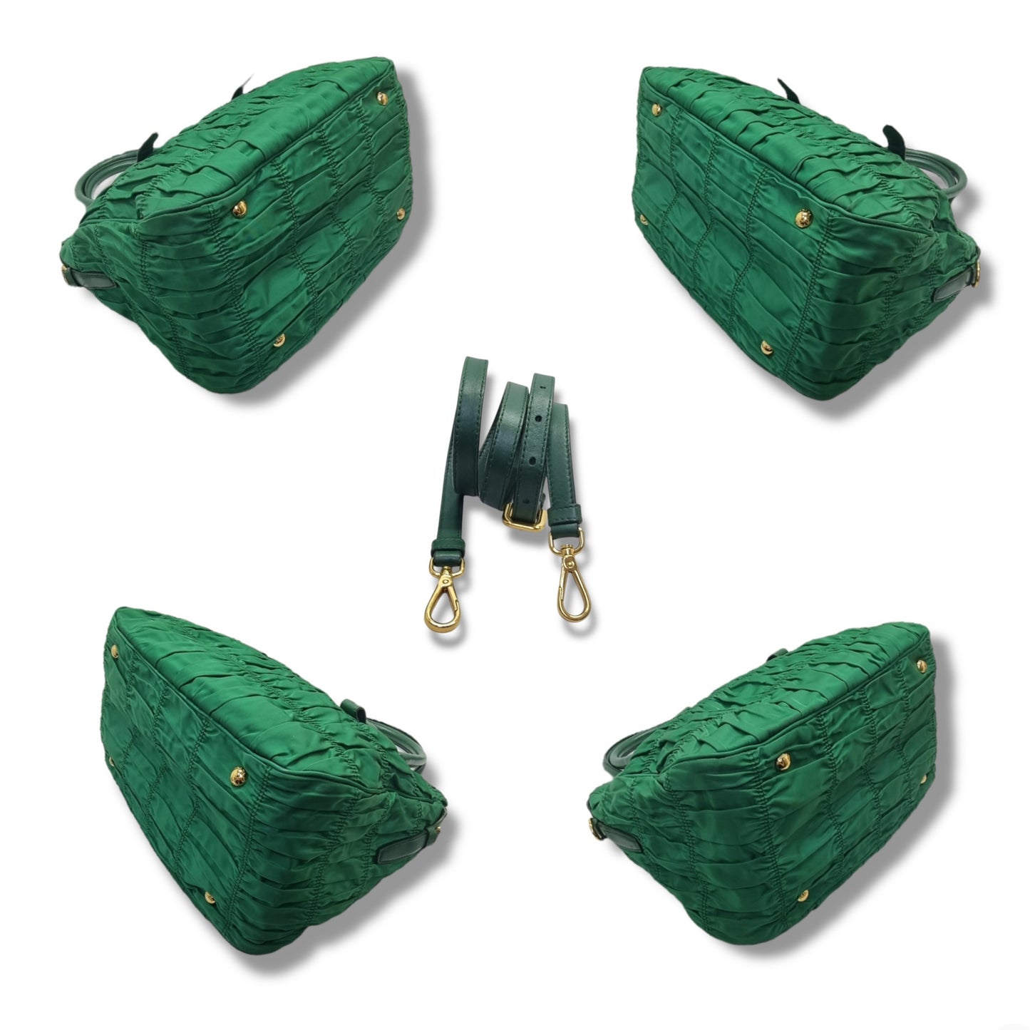 Prada Tessuto Gaufre Nylon Tote Bag Ghw (Mint Green)