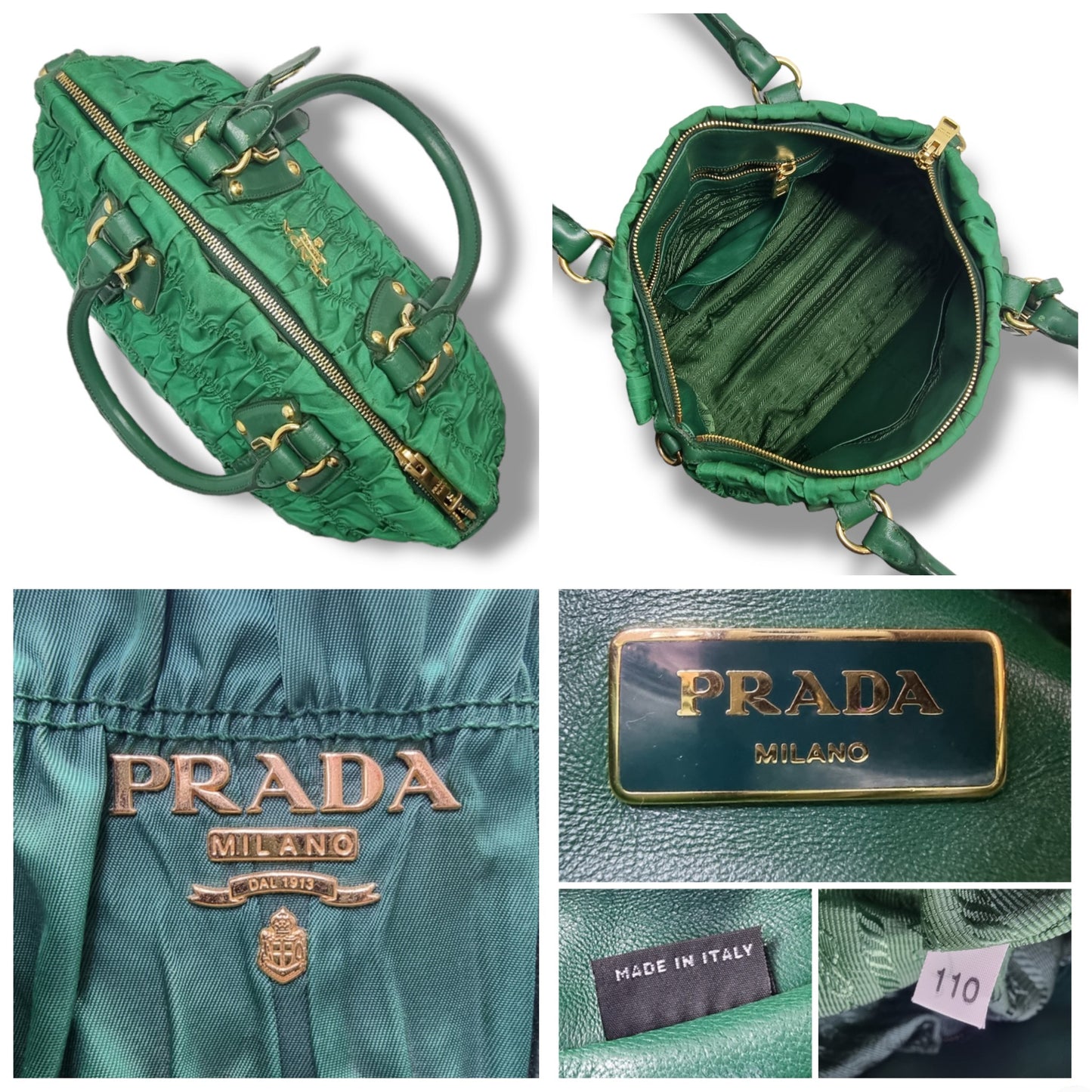 Prada Tessuto Gaufre Nylon Tote Bag Ghw (Mint Green)