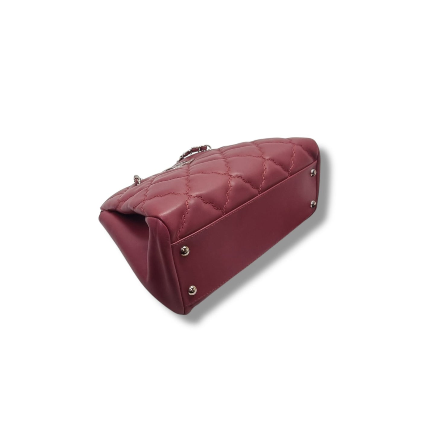 Chanel Hampton Coco Mark Ultra Stitch Leather Shoulder Bag Shw (Red)