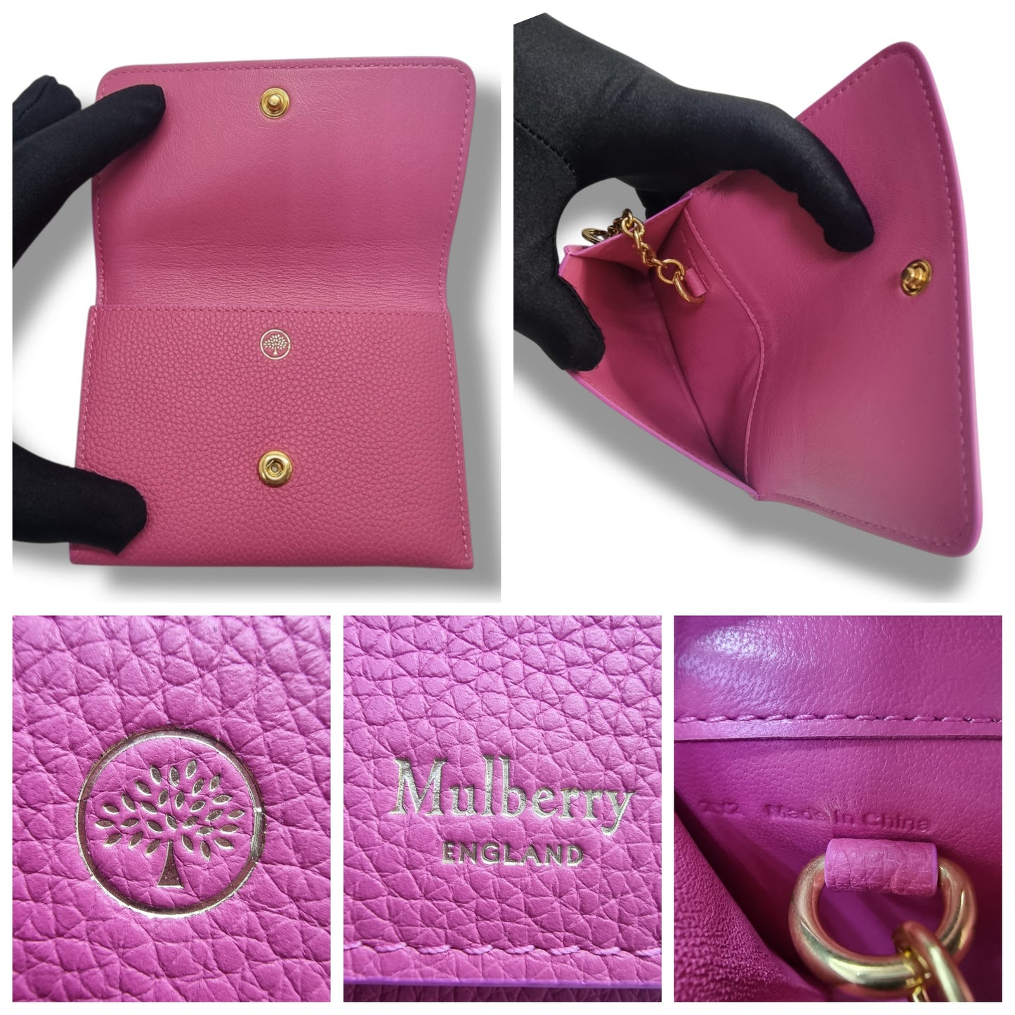 Mulberry Continental Key Pouch Leather Ghw (Pink)