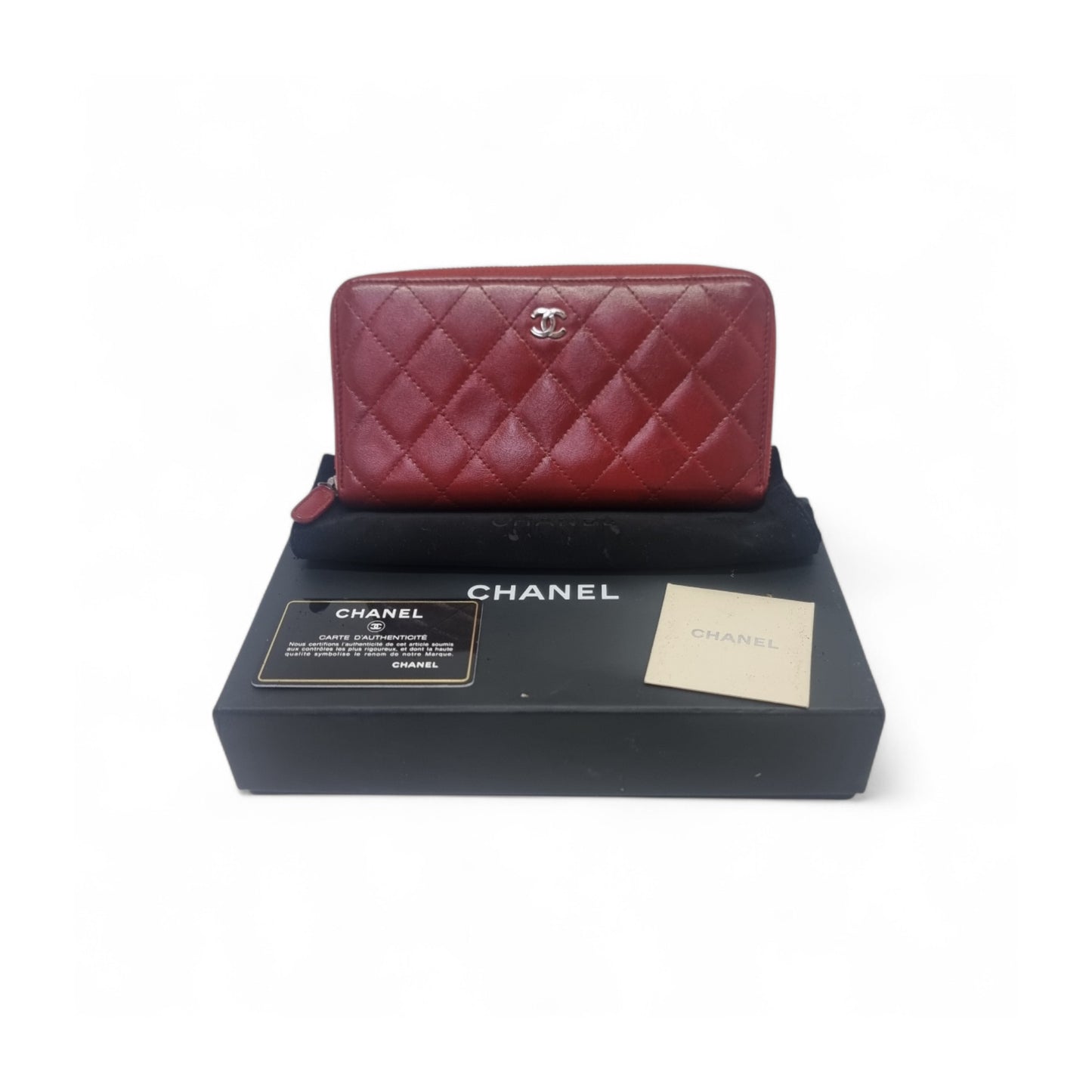Chanel Zippy Wallet Caviar Shw (Red)