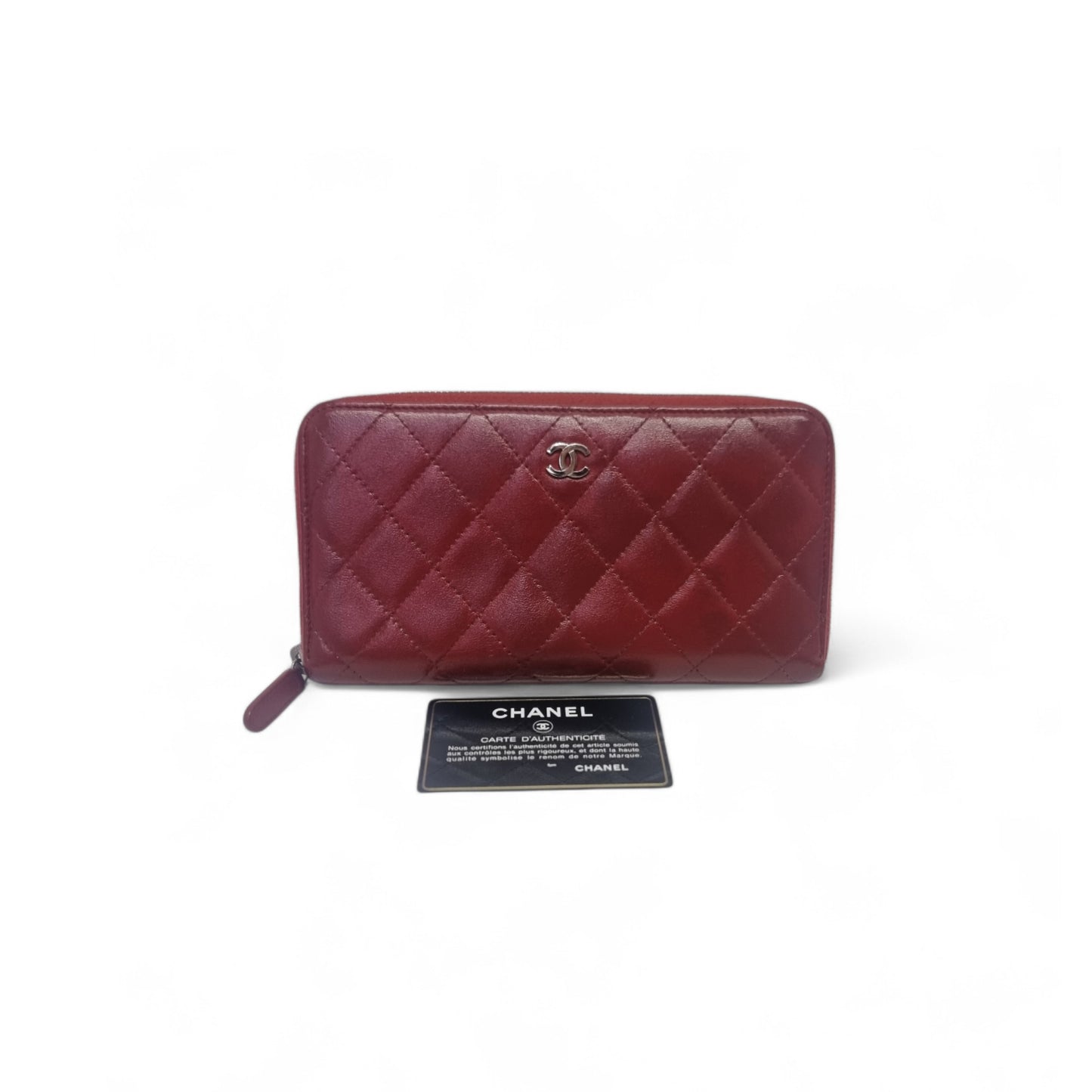 Chanel Zippy Wallet Caviar Shw (Red)