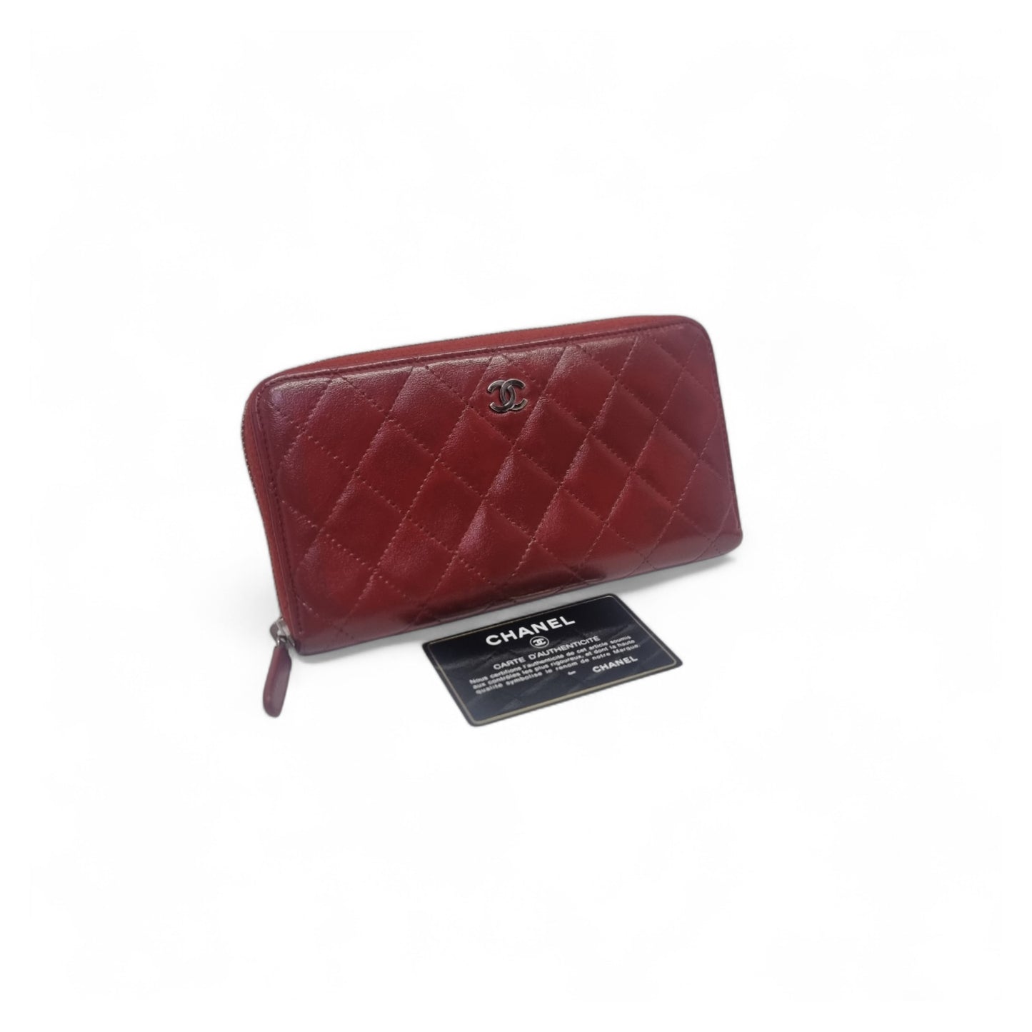 Chanel Zippy Wallet Caviar Shw (Red)