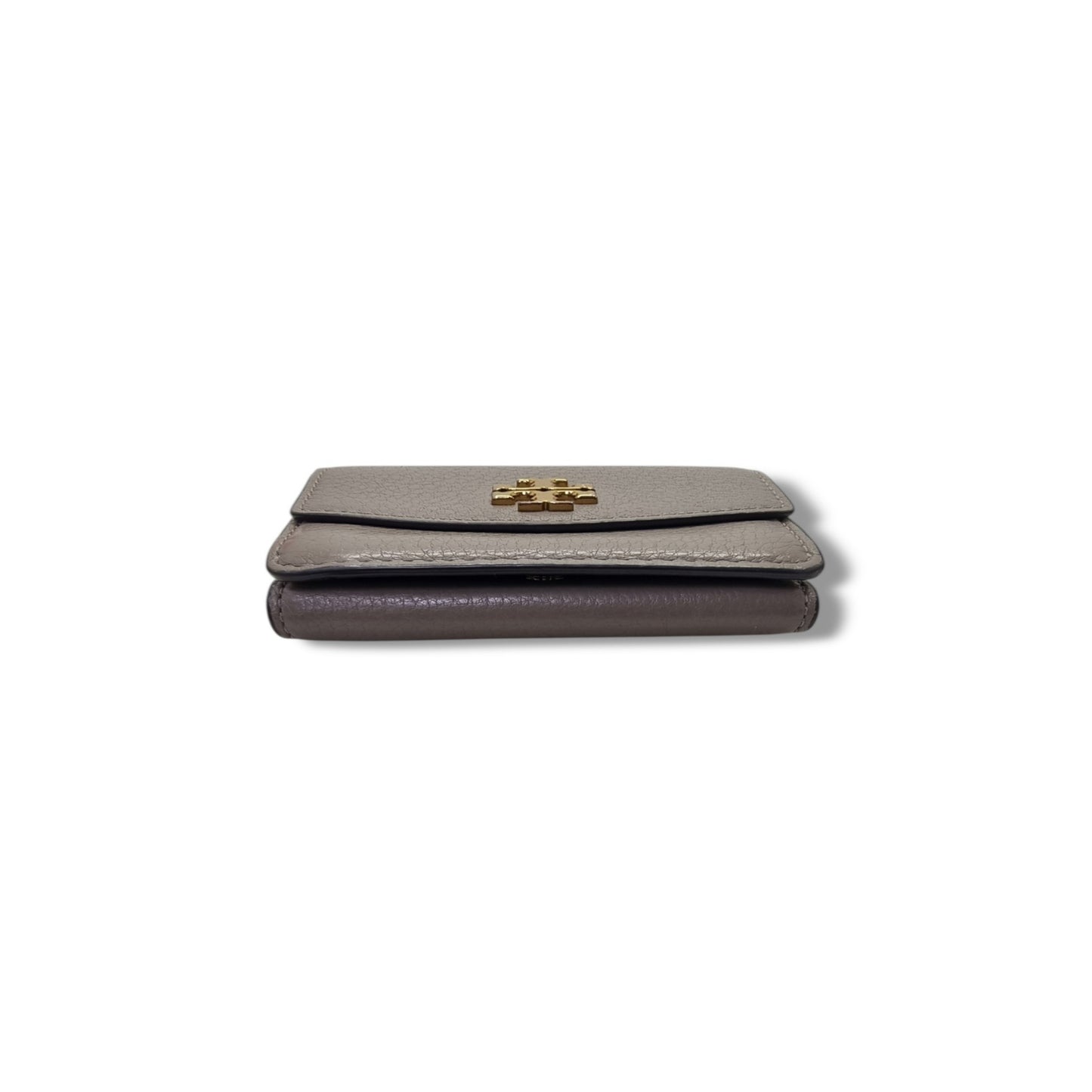 Tory Burch Wallet Kira Tri Fold Mini Pebbled Leather Ghw ( Grey)