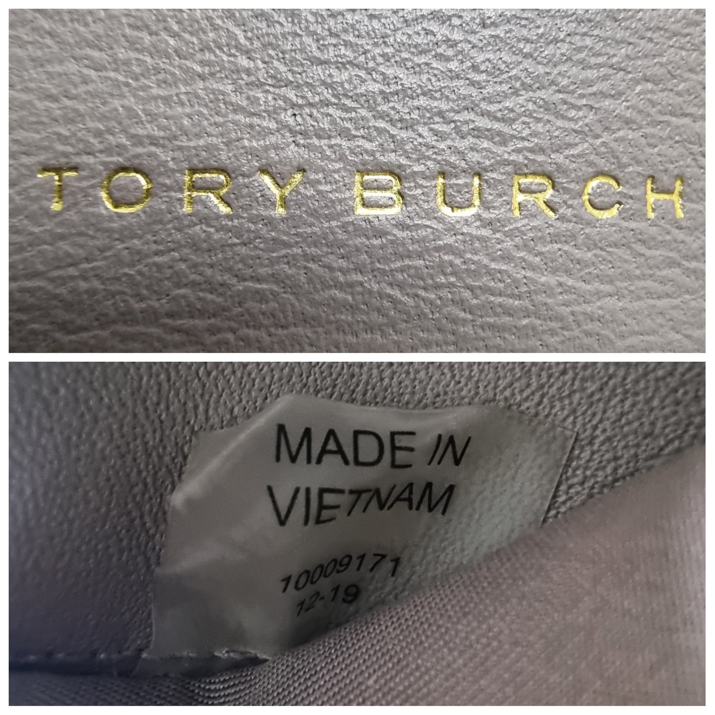 Tory Burch Wallet Kira Tri Fold Mini Pebbled Leather Ghw ( Grey)