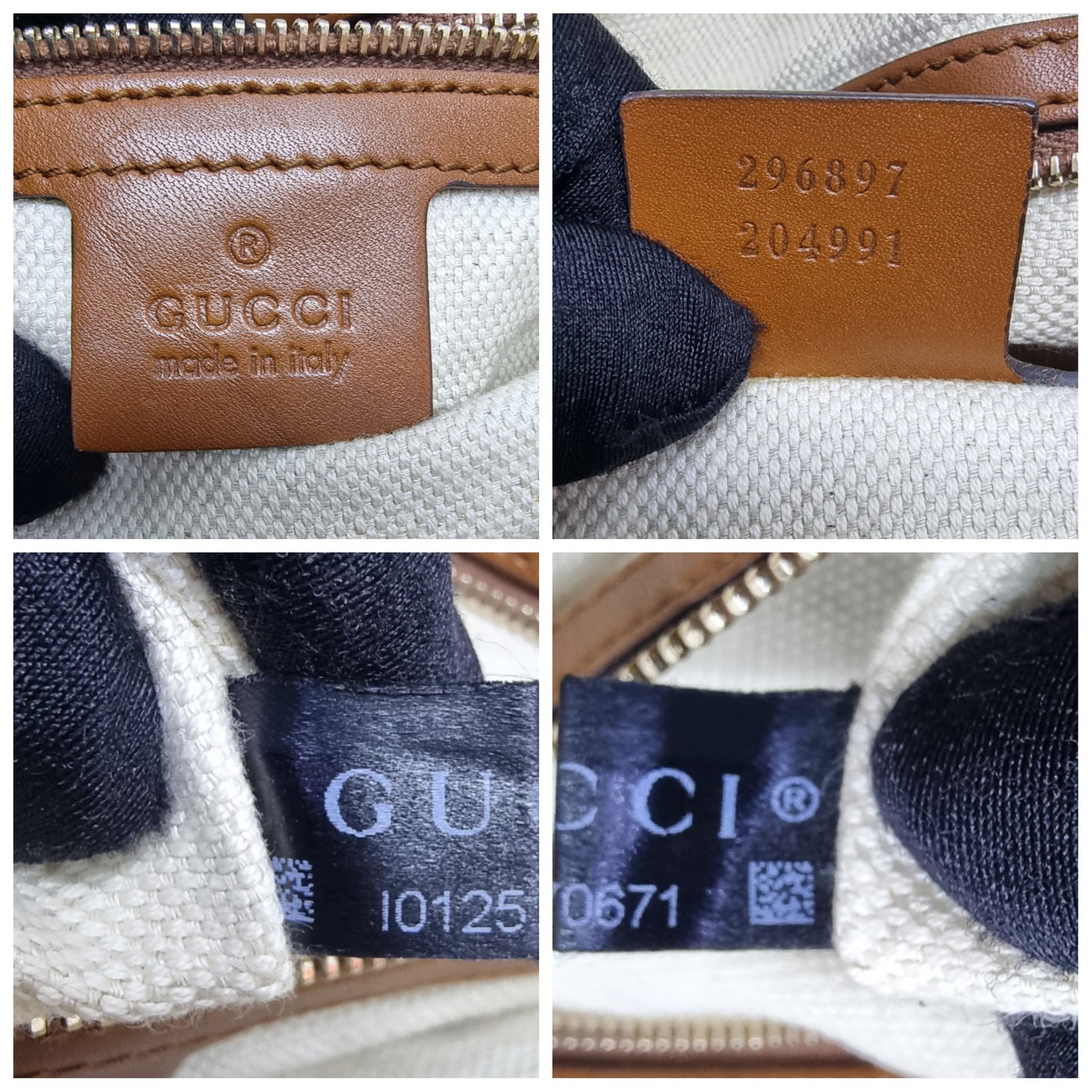 Gucci GG Brick Lane Canvas Bowling Bag Ghw (Brown)