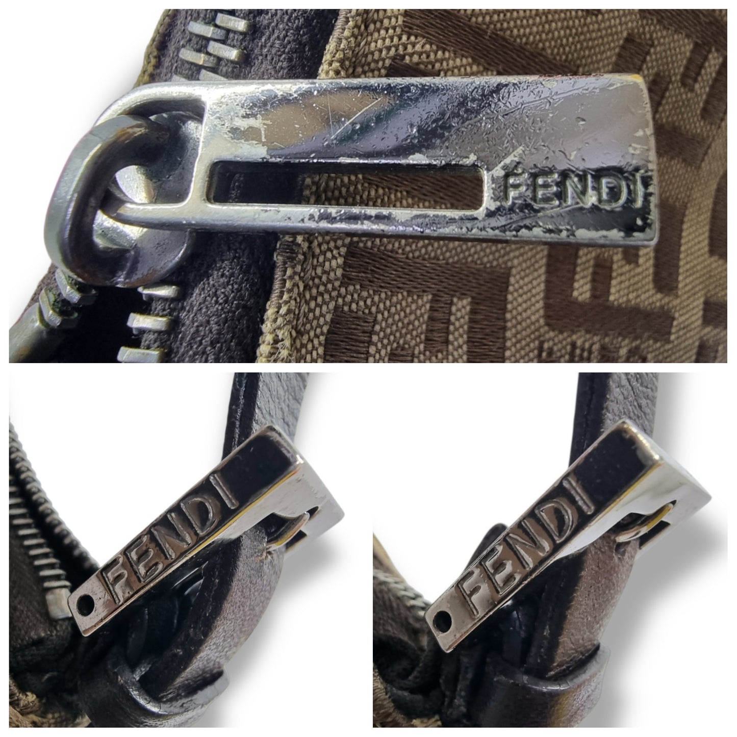 Fendi Vintage Zucchino Canvas Baguette Shw (Brown)