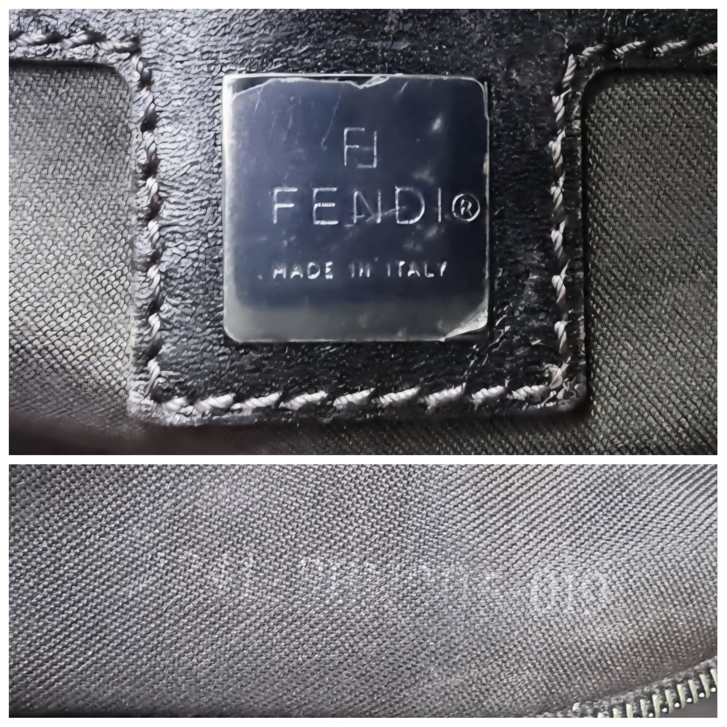 Fendi Zucchino Canvas Shoulder Bag Shw( Brown)