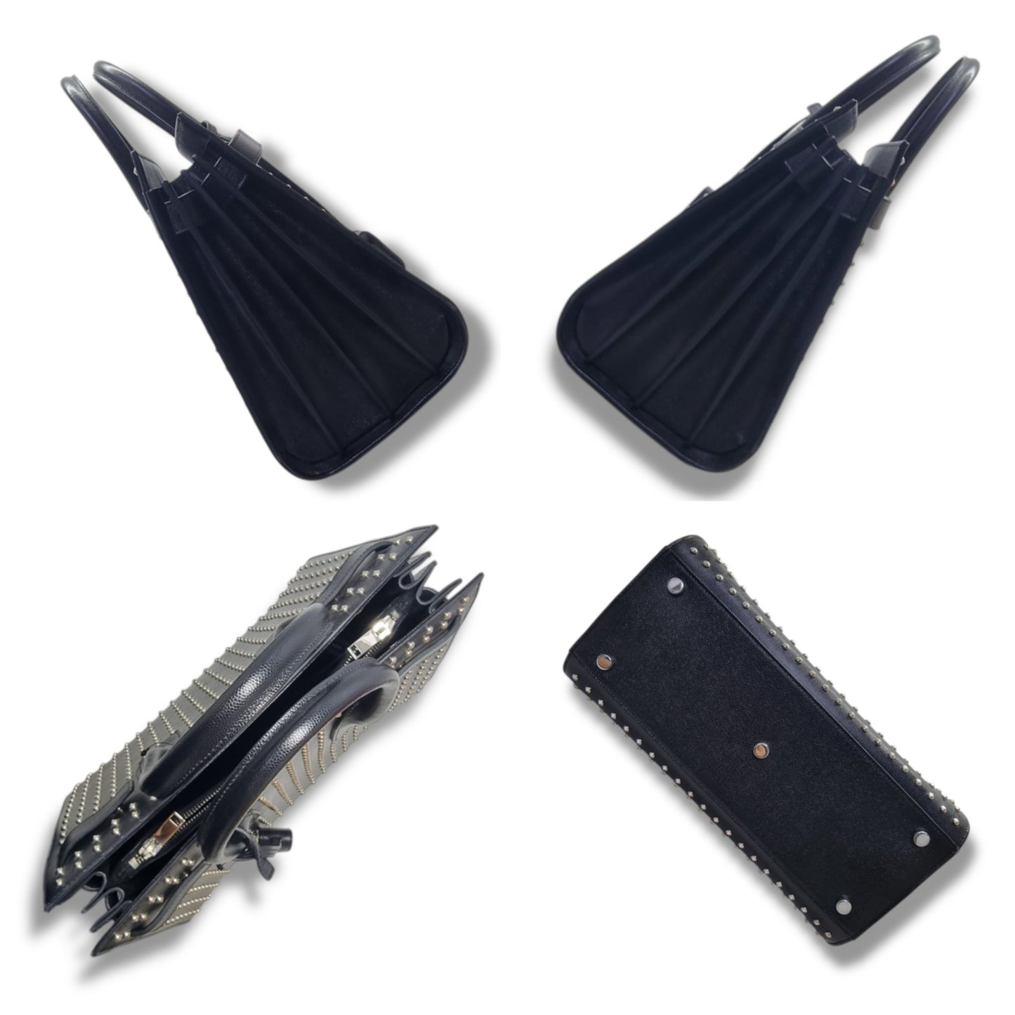 YSL Sac De Jour Studded Leather Tote Bag Shw (Black)